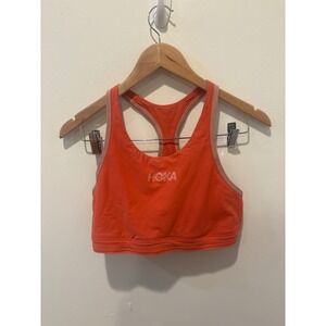 Hoka One One Orange Racerback Sports Bra Athletic Gym Workout‎ Top